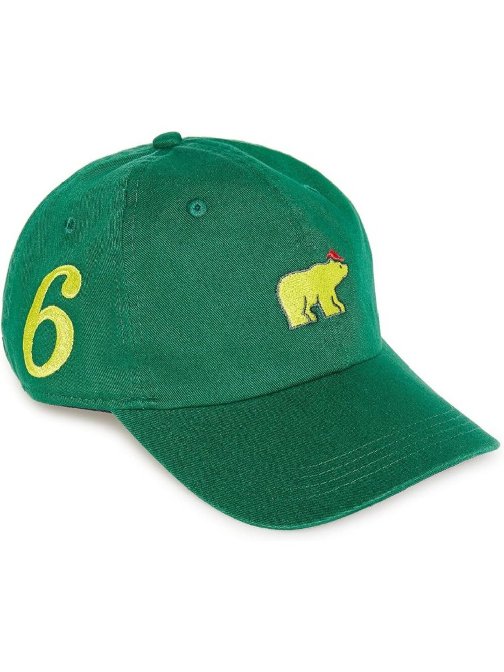 Men's 100% Cotton Green Golf Hat, Adjustable Fit, Perfect for Masters Tournament